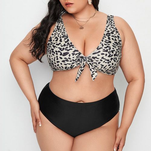 Bikini à léopard à nœud taille haute - SHEIN - Modalova