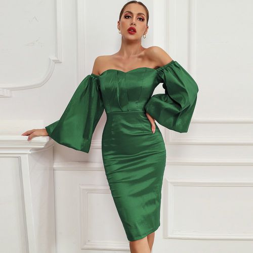 Robe en satin col bardot - SHEIN - Modalova