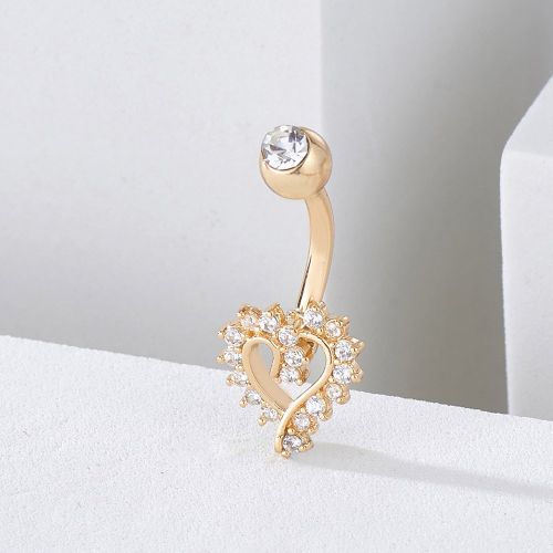 Anneau de nombril avec décorations en zirconium cubique en cuivre en forme de cœurs et hommes, piercing punk, un bijou de corps pour toutes les occa - SHEIN - Modalova