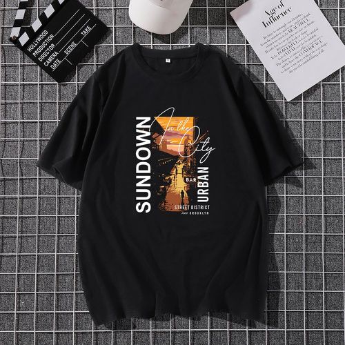 Homme T-shirt lettre et figure - SHEIN - Modalova