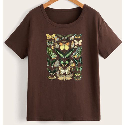 T-shirt avec imprimé papillon - SHEIN - Modalova