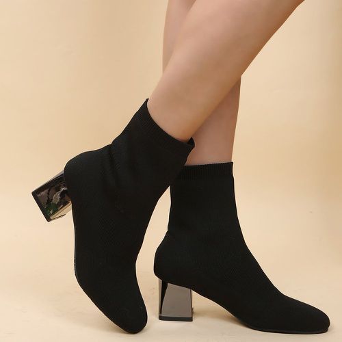 Bottines chaussettes minimalistes à talons épais - SHEIN - Modalova
