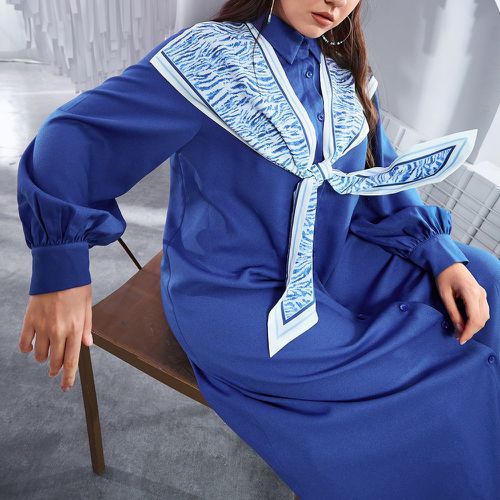 Robe chemise à nœud avec manches bouffantes - SHEIN - Modalova