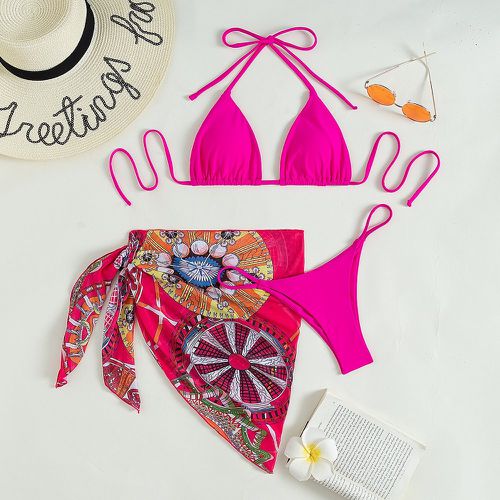 Pièces Bikini triangulaire ras-du-cou & Jupe de plage - SHEIN - Modalova