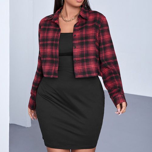 Blouse en tartan & Robe moulante - SHEIN - Modalova