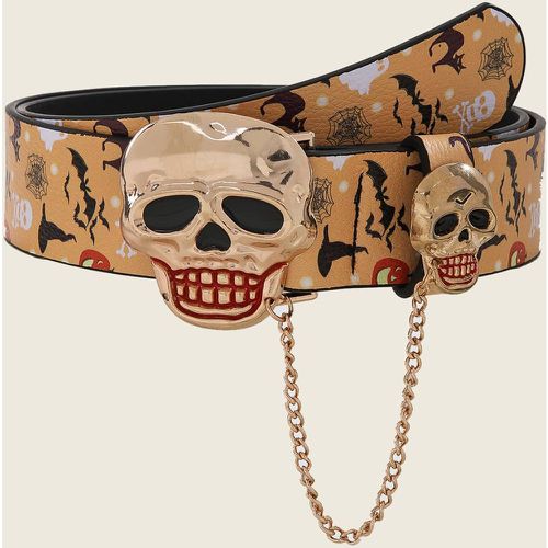 Ceinture avec motif Halloween à squelette & Perforatrice - SHEIN - Modalova