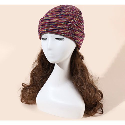 Chapeau à blocs de couleurs tricoté - SHEIN - Modalova