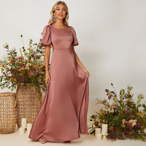 Robe de soirée manches bouffantes en satin - SHEIN - Modalova