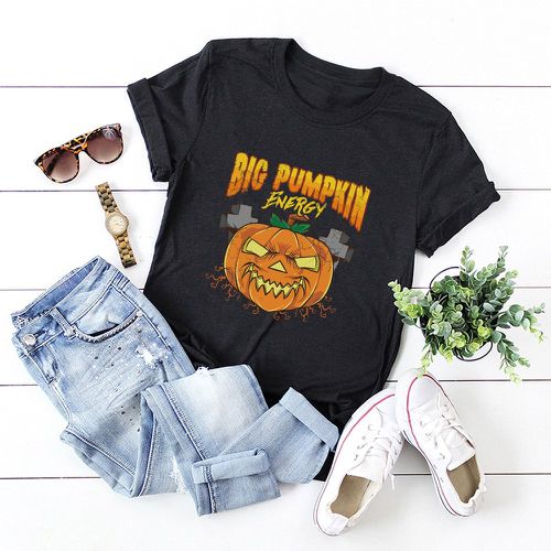 T-shirt halloween & à lettres - SHEIN - Modalova