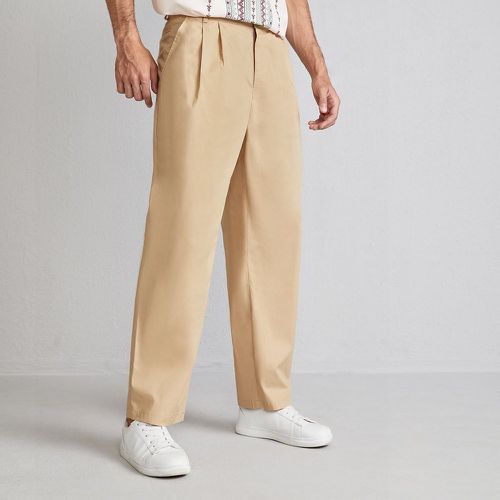 Pantalon droit à poche à plis - SHEIN - Modalova