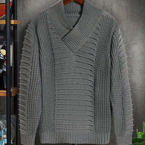 Pull en tricot unicolore texturé - SHEIN - Modalova