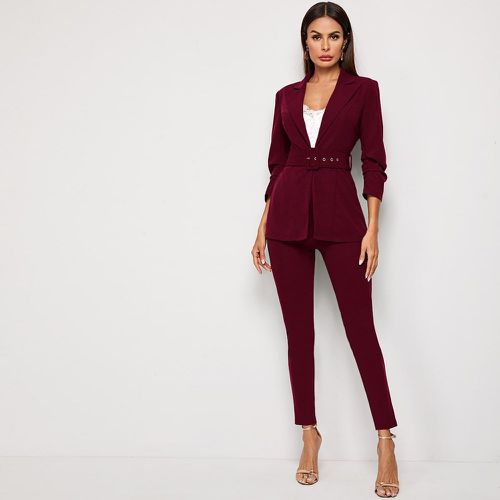 Ensemble blazer & pantalon unicolores - SHEIN - Modalova