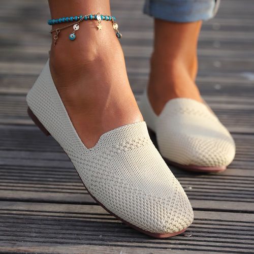 Chaussures plates glissantes minimaliste en tricot - SHEIN - Modalova