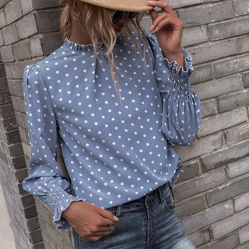 Blouse à pois froncé - SHEIN - Modalova