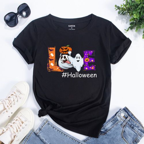 T-shirt Halloween et lettre - SHEIN - Modalova