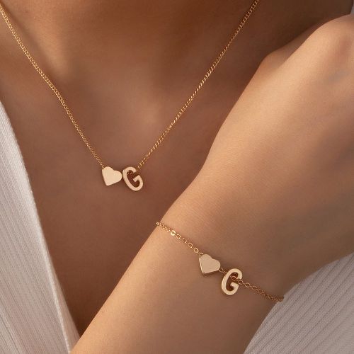 Pièce Collier à pendentif lettre & 1 pièce Bracelet - SHEIN - Modalova