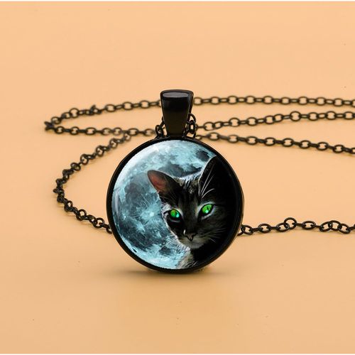 Collier à pendentif à imprimé chat - SHEIN - Modalova