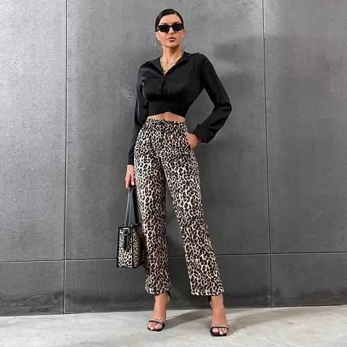 Pantalon à léopard à poche - SHEIN - Modalova
