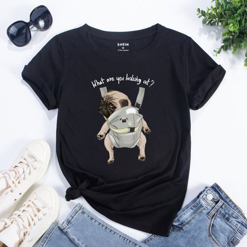 T-shirt chien et slogan - SHEIN - Modalova