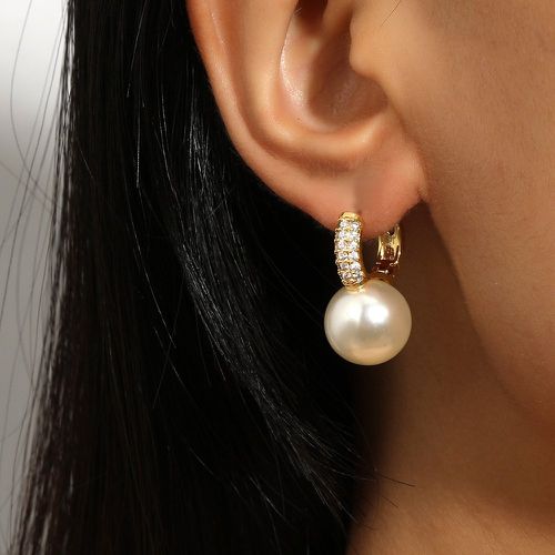 Boucles d'oreilles zircone cubique et fausse perle - SHEIN - Modalova