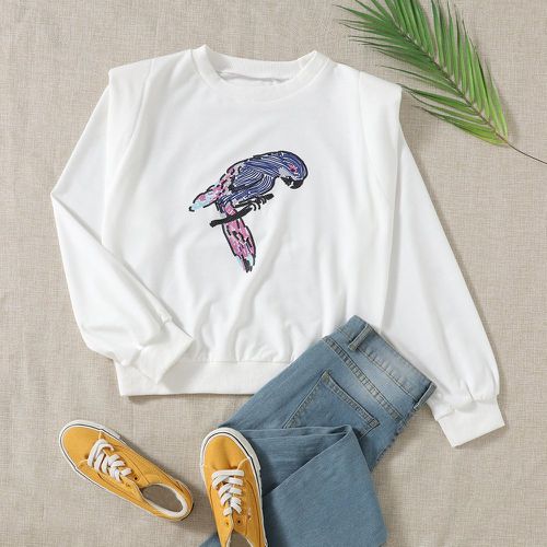 Sweat-shirt à paillettes à motif perroquet - SHEIN - Modalova