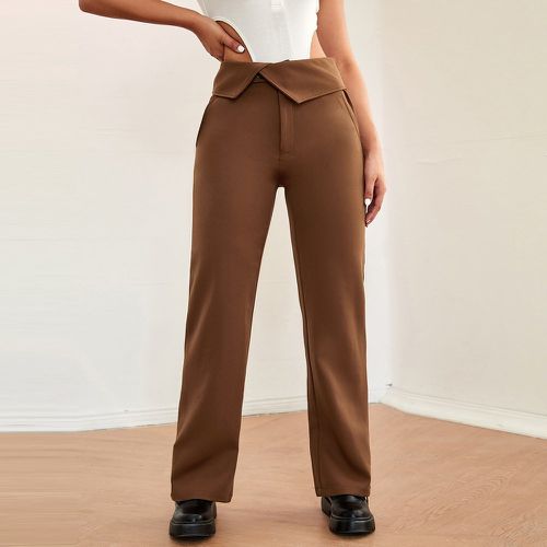 Pantalon droit taille asymétrique - SHEIN - Modalova