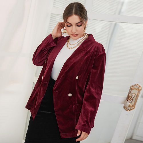 Blazer à col châle à bouton en velours - SHEIN - Modalova