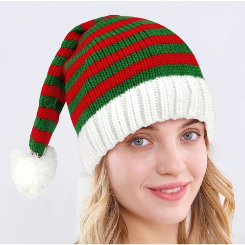 Bonnet en tricot Noël à rayures - SHEIN - Modalova