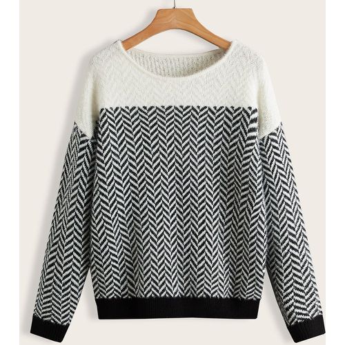 Pull à motif à chevrons - SHEIN - Modalova