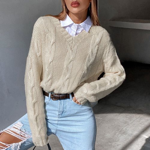 Pull en tricot torsadé (sans blouse) - SHEIN - Modalova