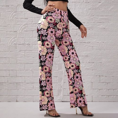 Pantalon évasé taille haute à imprimé floral - SHEIN - Modalova