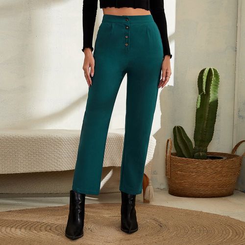 Pantalon droit taille haute à poche - SHEIN - Modalova