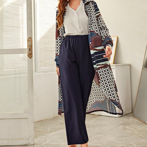 Manteau chaîne & à imprimé géométrique & pantalon - SHEIN - Modalova