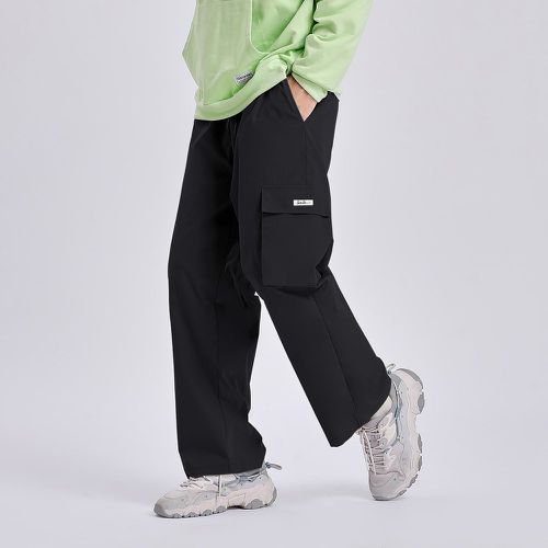 Pantalon à applique poche à rabat à cordon - SHEIN - Modalova
