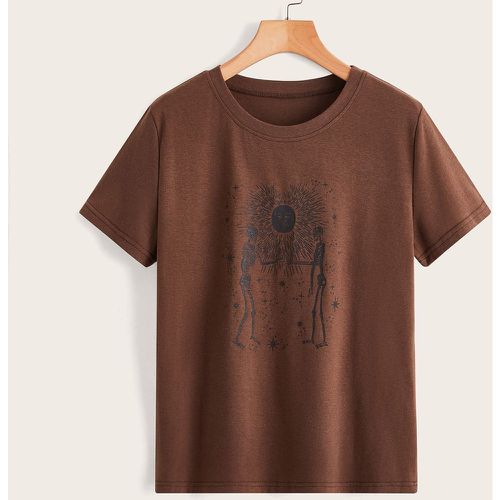 T-shirt soleil & à motif tête de mort - SHEIN - Modalova