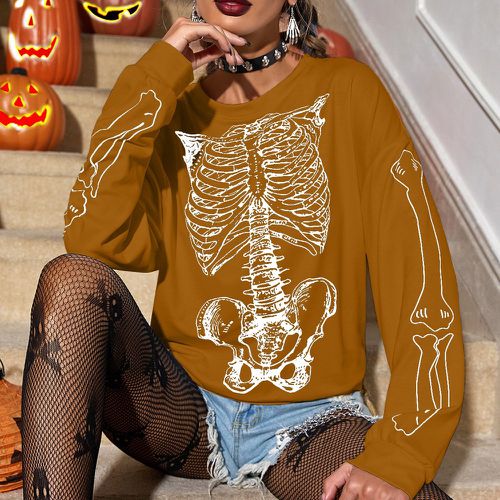 Sweat-shirt à imprimé squelette - SHEIN - Modalova