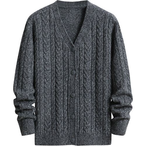 Cardigan en tricot torsadé à bouton - SHEIN - Modalova