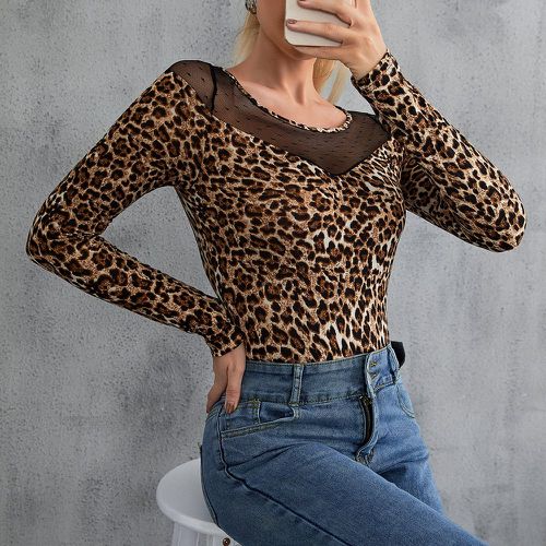 T-shirt à maille léopard - SHEIN - Modalova