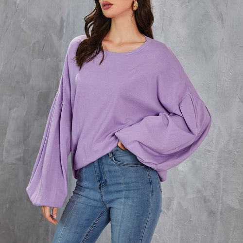 Pull manches bouffantes unicolore - SHEIN - Modalova