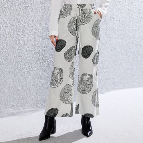 Pantalon ample taille haute à imprimé cerne à nœud - SHEIN - Modalova