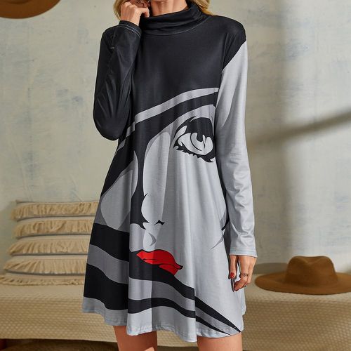 Robe t-shirt à figure à col cheminée - SHEIN - Modalova