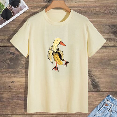 T-shirt à imprimé banane & canard - SHEIN - Modalova