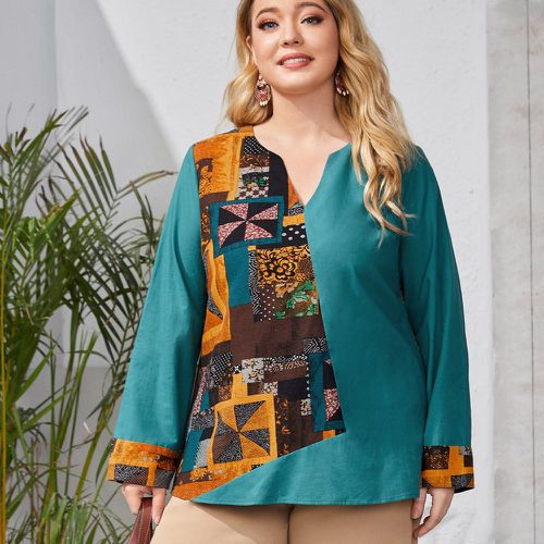 Blouse à patchwork - SHEIN - Modalova