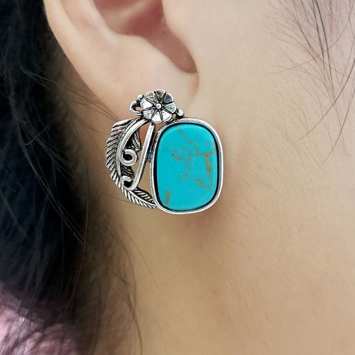 Clous d'oreilles à détail turquoise - SHEIN - Modalova