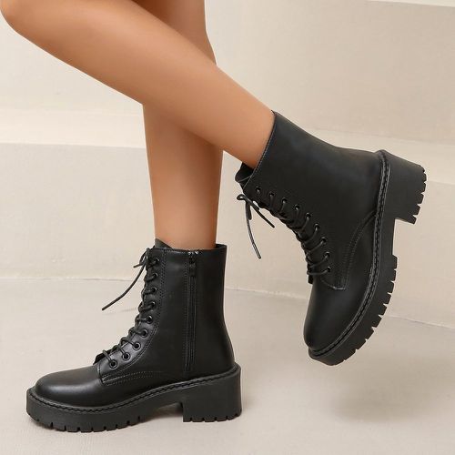 Bottes de combat minimaliste zippé - SHEIN - Modalova