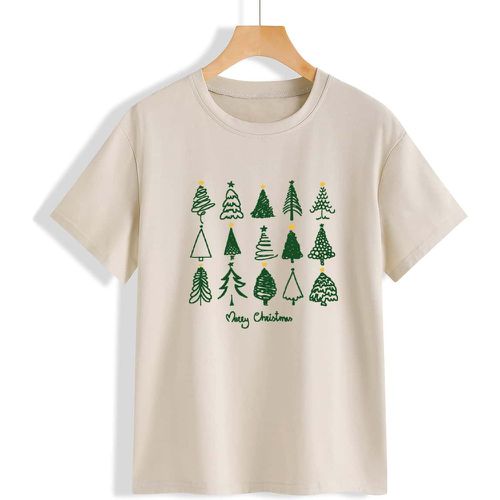 T-shirt à imprimé Noël et plante - SHEIN - Modalova
