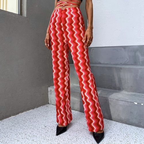 Pantalon à imprimé croisé à nœud - SHEIN - Modalova