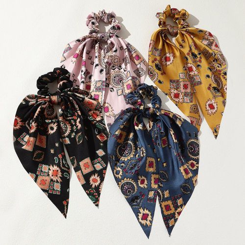 Pièces Élastique avec foulard pour cheveux à imprimé géométrique - SHEIN - Modalova
