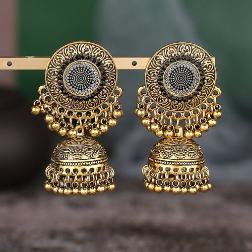 Boucles d'oreilles Jhumka texturées métalliques - SHEIN - Modalova