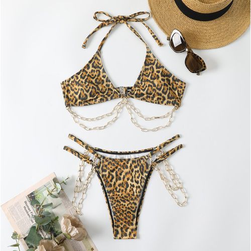 Bikini léopard à chaîne - SHEIN - Modalova